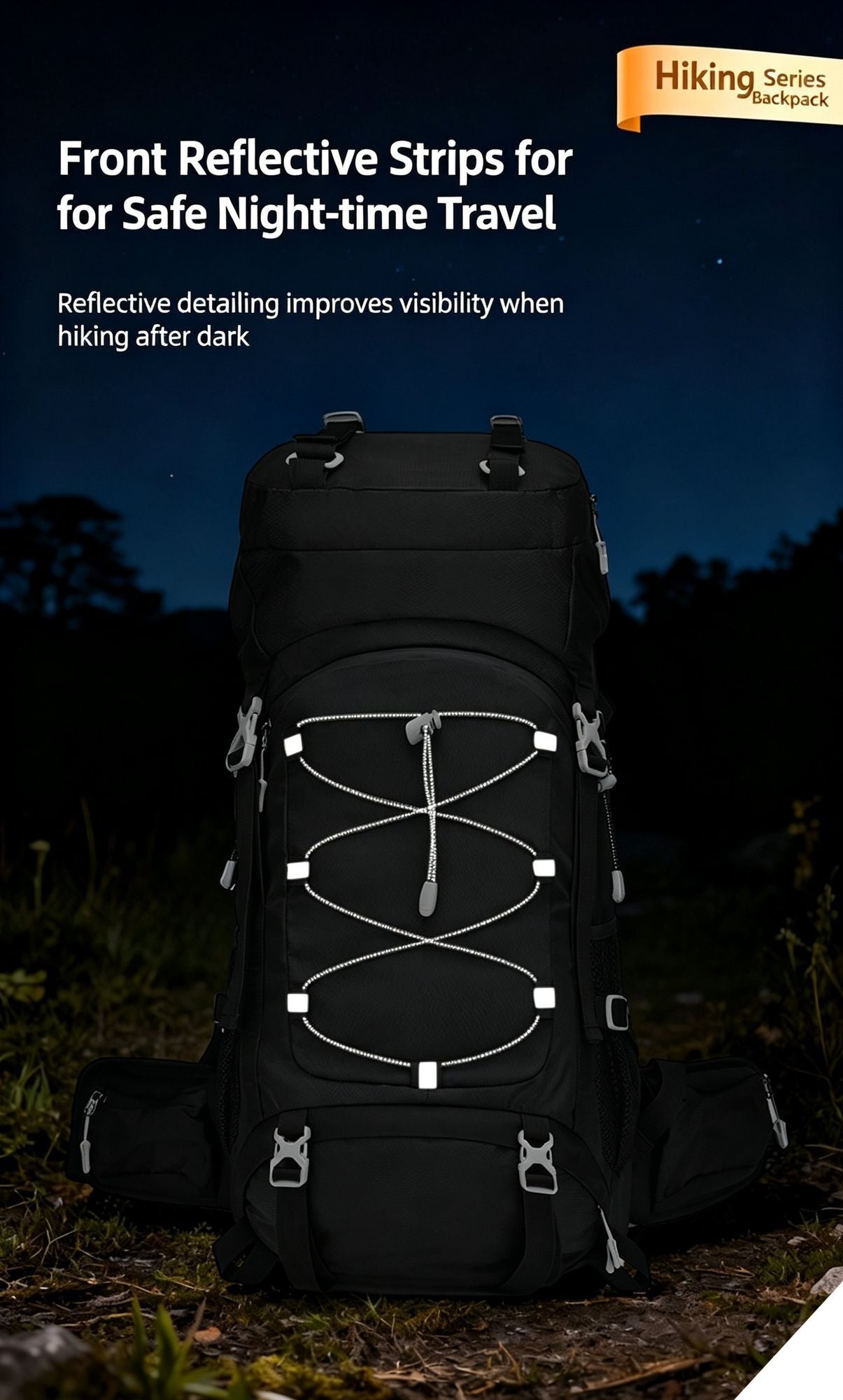 Large Capacity Nylon Hiking Backpack 60L Green,Adjustable Rucksack With Rain Cover,Ideal for Camping Trekking Travel,Christmas Halloween Outdoor Enthusiast Gift