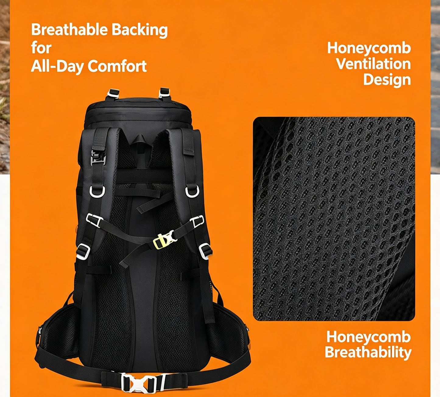 Multi‑Purpose Camping Hiking Backpack 60L Deep Olive Green,Nylon Daypack Equipped with Rain Cover,Sturdy Pack for Trekking & Outdoor Journey,Christmas Halloween Practical Travel Gift