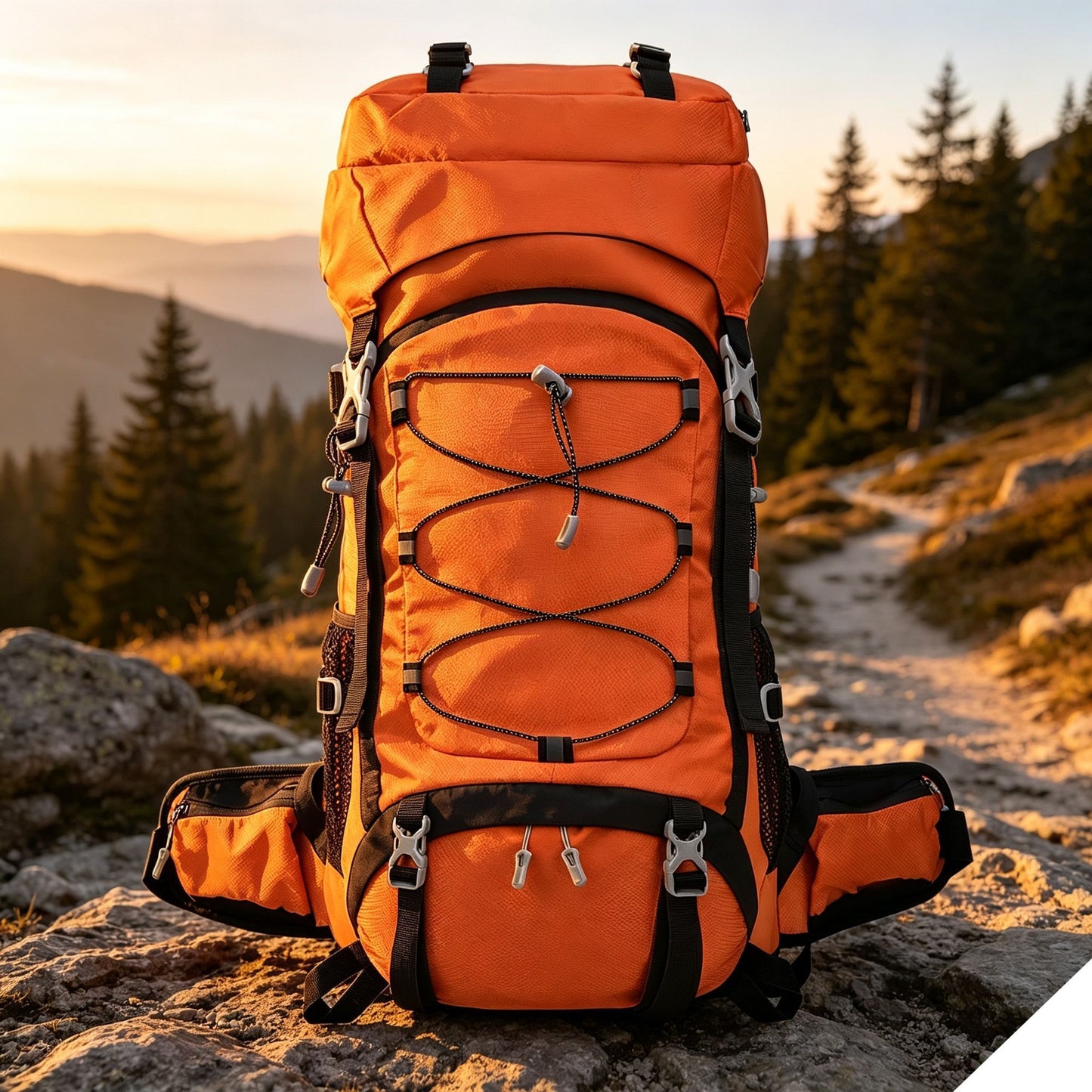 Spacious Nylon Trekking Rucksack 60L Orange,Expandable Backpack With Rain Cover,Suitable for Camping Hiking & Weekend Trip,Christmas Halloween Outdoor Activity Gift