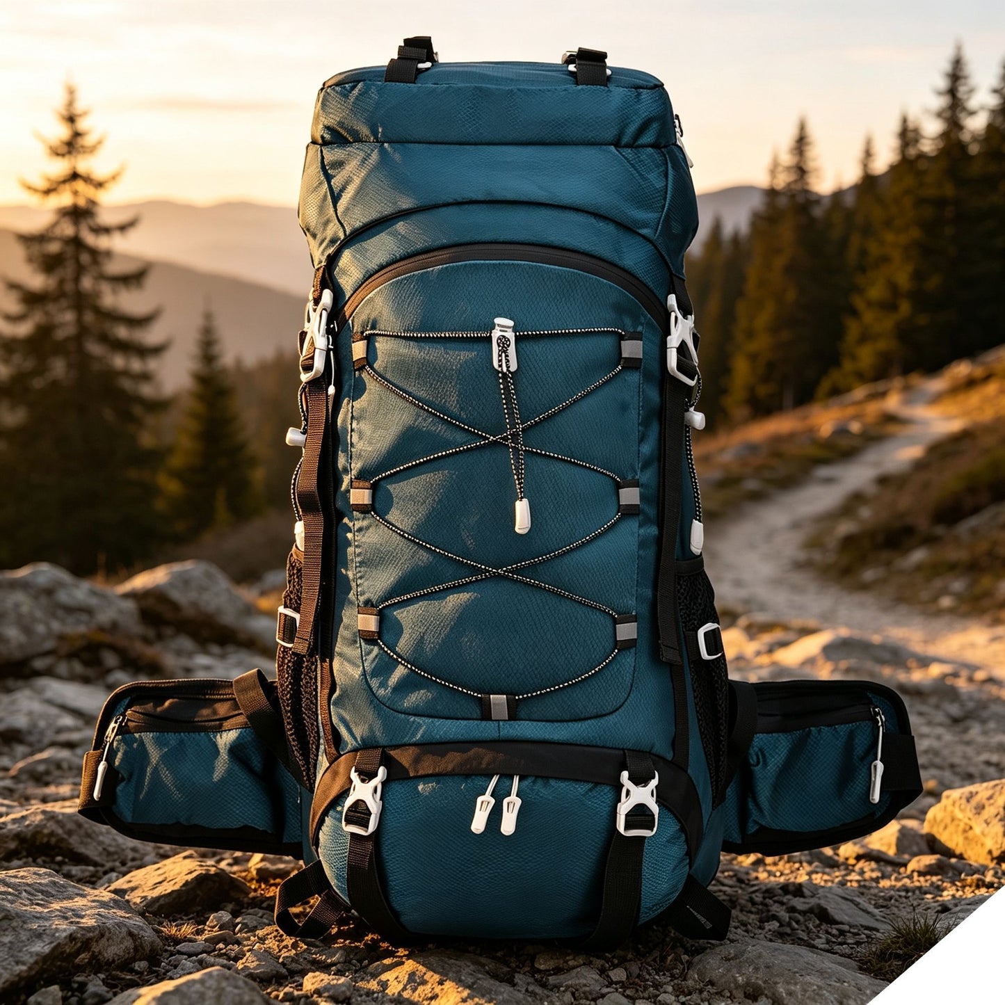 Heavy‑Duty Nylon Camping Rucksack 60L Dark Blue,Adjustable Volume Backpack With Rain Cover,Reliable Gear for Hiking Long‑Distance Travel,Christmas Halloween Outdoor Trip Gift Idea