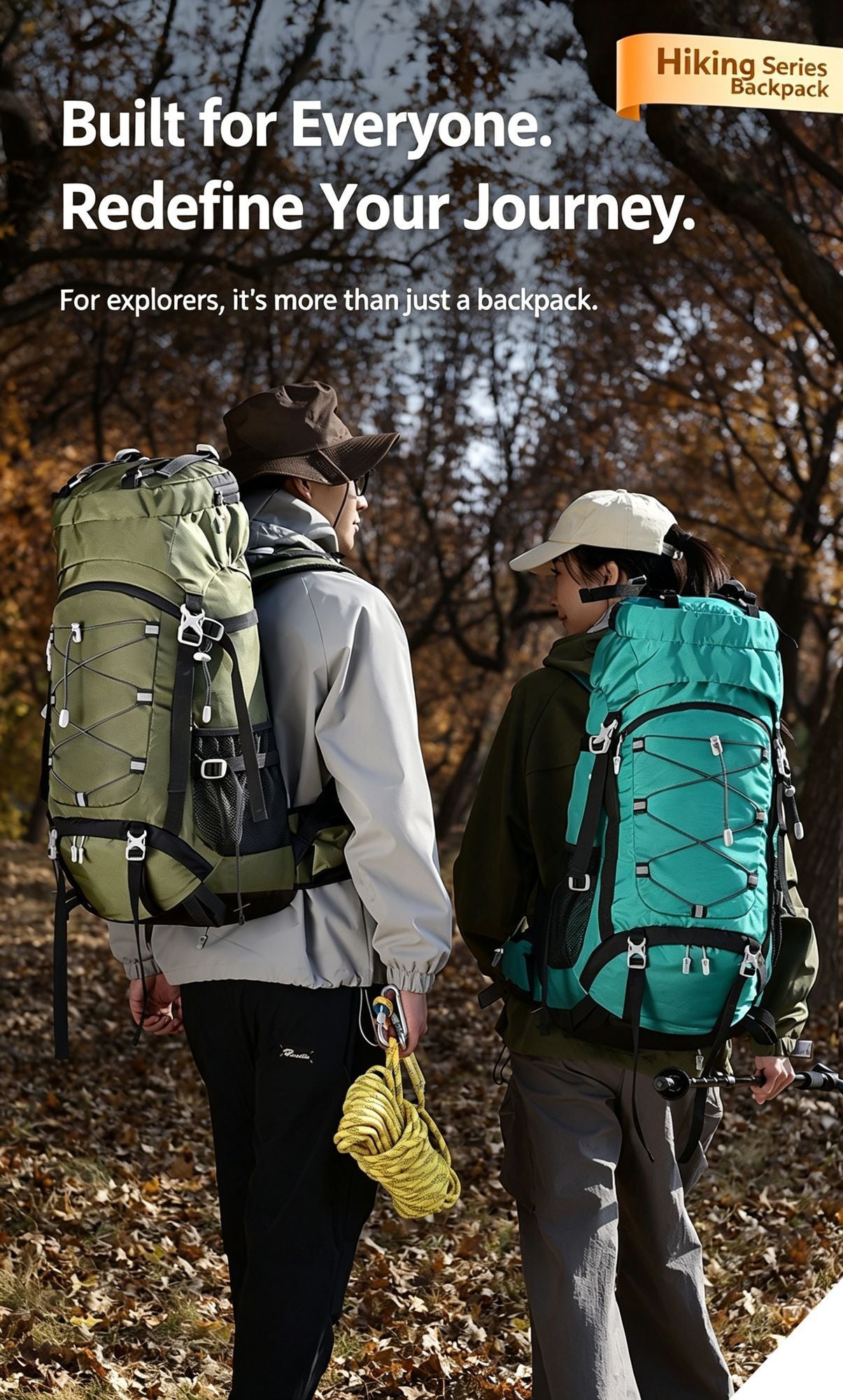 Heavy‑Duty Nylon Camping Rucksack 60L Dark Blue,Adjustable Volume Backpack With Rain Cover,Reliable Gear for Hiking Long‑Distance Travel,Christmas Halloween Outdoor Trip Gift Idea