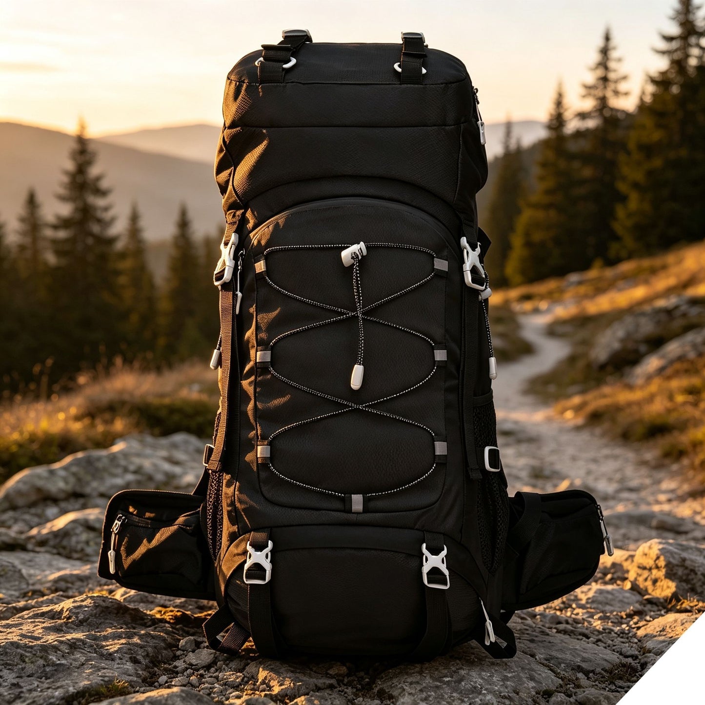 Versatile Outdoor Trekking Backpack 60L Black,Nylon Travel Rucksack Supplied With Rain Cover,Robust Pack for Camping Hiking & Touring,Christmas Halloween Practical Holiday Present