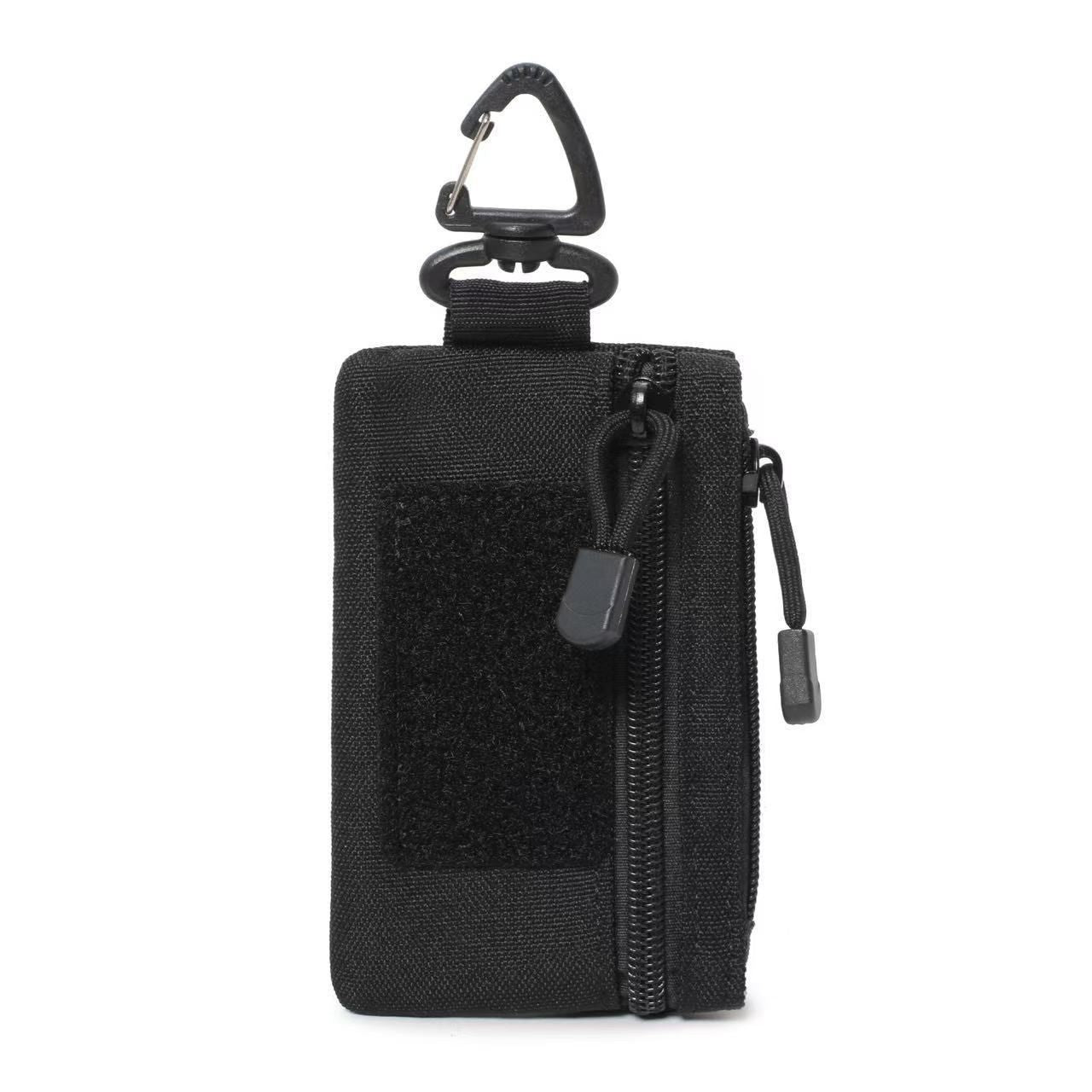Portable Zipper Waist Pouch for Hiking & Daily Use, Multi‑Purpose Belt Bag for Keys Coins Small Items, Black, Lightweight Outdoor Storage Accessory, Christmas Halloween Practical Outdoor Gift