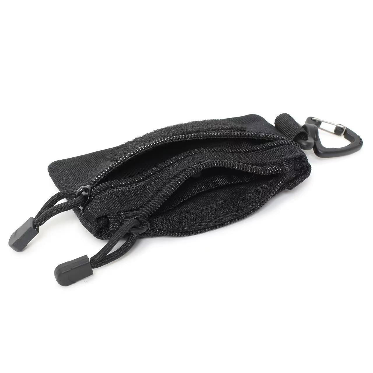 Portable Zipper Waist Pouch for Hiking & Daily Use, Multi‑Purpose Belt Bag for Keys Coins Small Items, Black, Lightweight Outdoor Storage Accessory, Christmas Halloween Practical Outdoor Gift