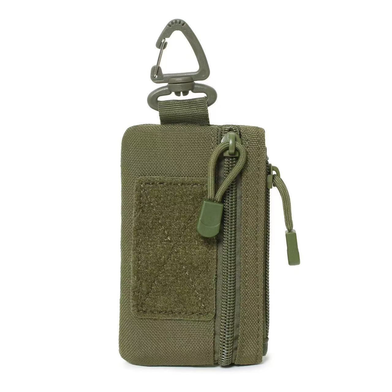 Lightweight Outdoor Waist Bag With Zipper, Multi‑Use Belt Pouch for Coins Keys Small Gadgets, Deep Olive Green, Versatile Hiking Daily Accessory, Christmas Halloween Activity Gift
