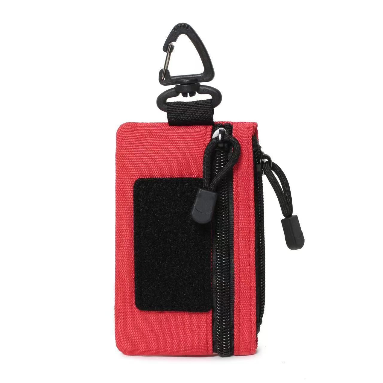 Compact Zipper Belt Storage Pouch, Multi‑Purpose Waist Bag for Outdoor Trekking & Daily Errands, Red, Convenient Sundries Organiser, Christmas Halloween Casual Practical Gift