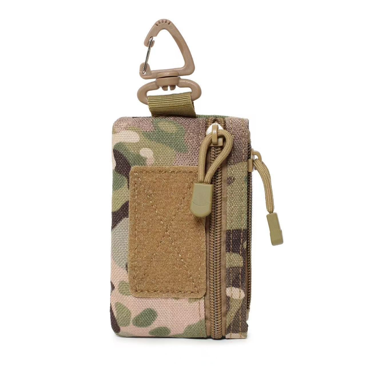 Camouflage Multi‑Use Waist Pouch, Zipper Belt Bag for Storing Keys Coins Sundries, Camo Pattern, Durable Outdoor Hiking Carry Bag, Christmas Halloween Adventure‑Lover Gift