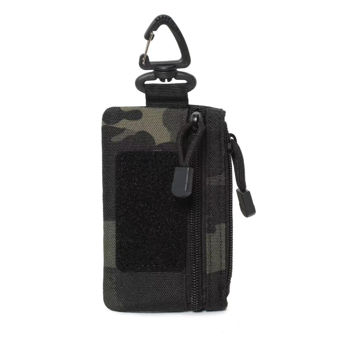 Black Camo Zipper Waist Storage Bag, Portable Belt Pouch for Daily & Outdoor Use, Multi‑Purpose Organiser for Small Belongings, Black Camouflage, Christmas Halloween Casual Outdoor Gift