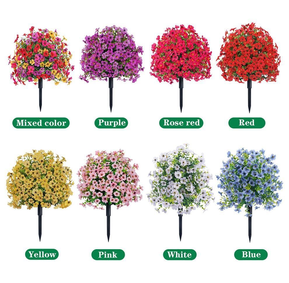 Fuchsia Faux Eucalyptus Stems Set of 3 Patio Insert Indoor Decorative Florals