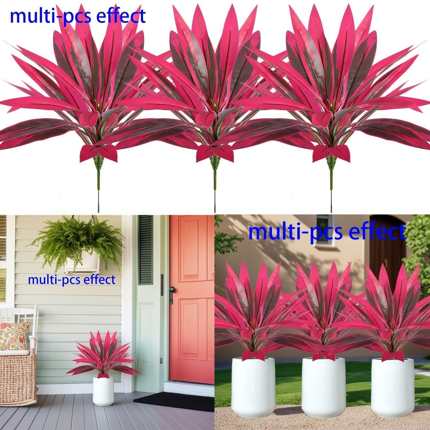 Purple Artificial Dracaena Tree Indoor Outdoor Floral Display 10 Pack