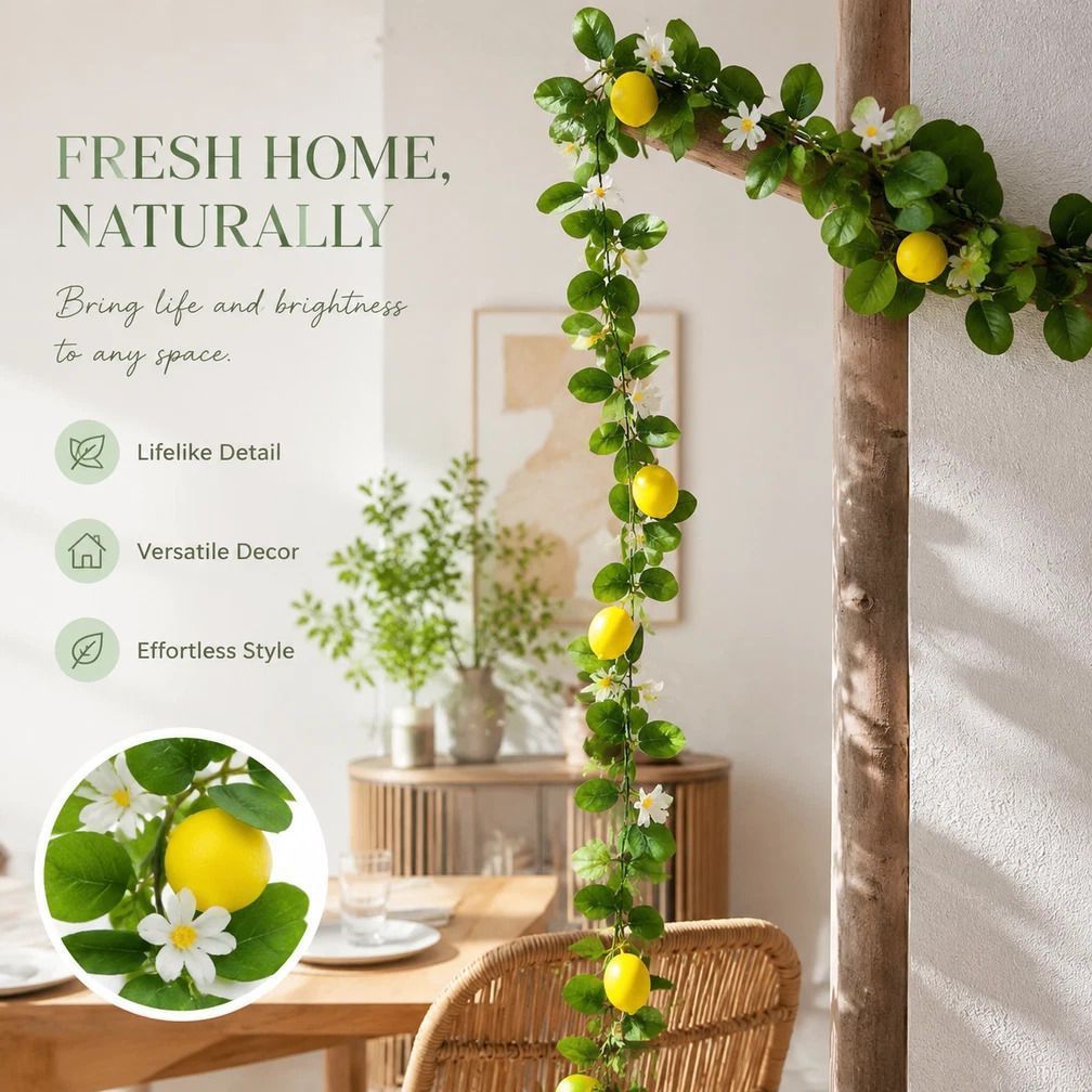 Style B Fresh Scent Faux Lemon Vine Backyard Landscape Decor