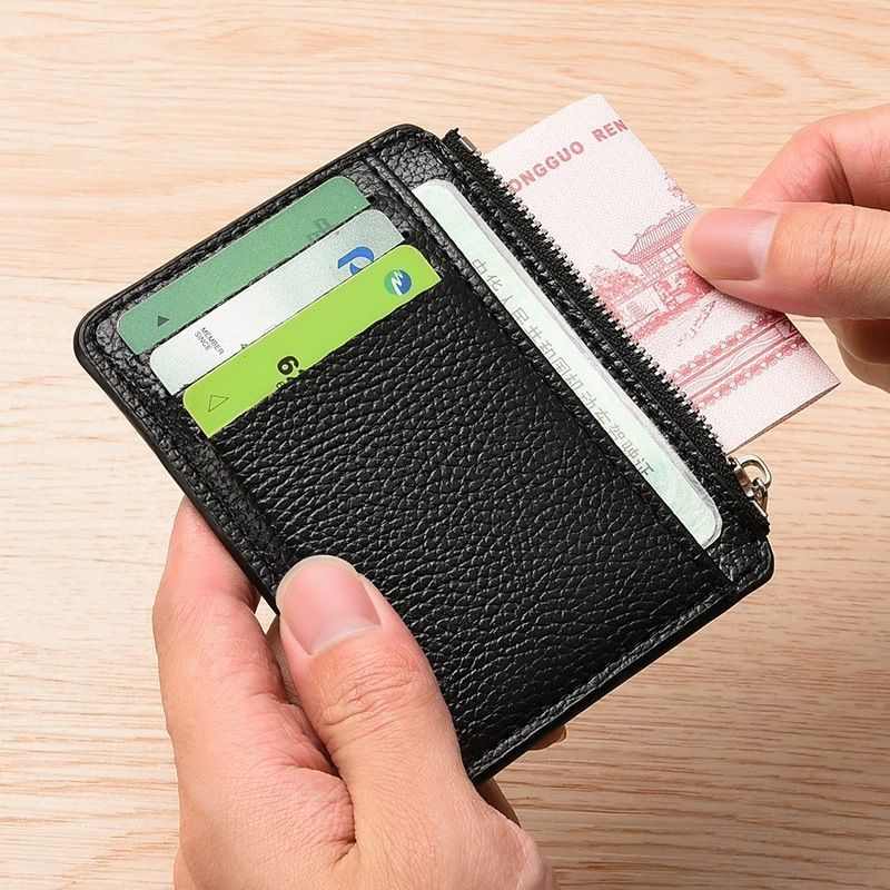 2Pcs 6 Slots Large Capacity Zipper Card Holder,Waterproof & Scratch Resistant,Compact-dark blue