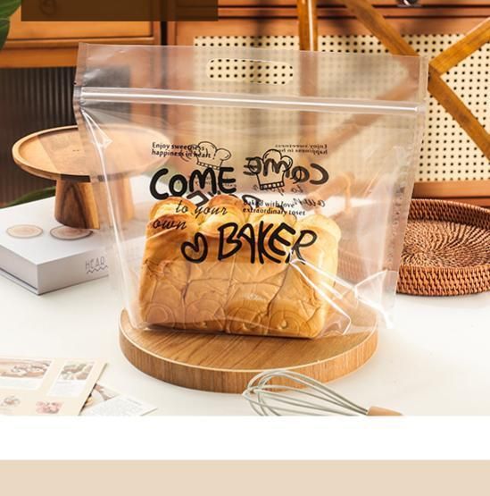 100 Pack Black Border Toast Bag, Large 26.5×32+11cm