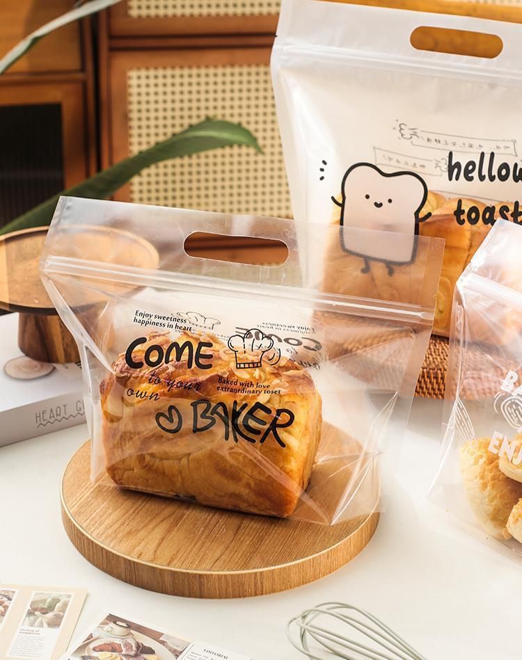 100 Pack Black Border Toast Bag, Large 26.5×32+11cm