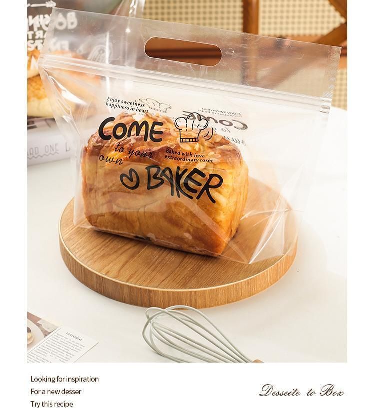100 Pack White Border Toast Bag, Large 26.5×32+11cm