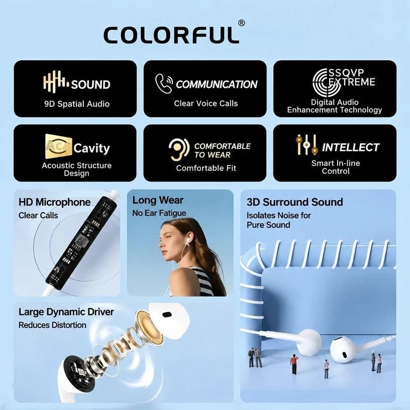 Colorful 3.5mm Wired In-Ear Earphones