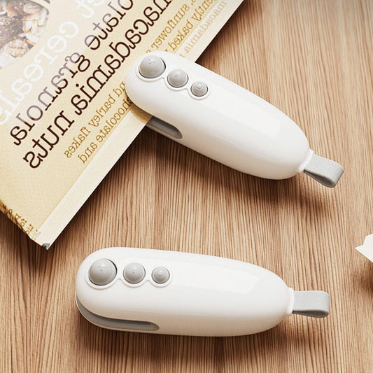 2Pcs White Rechargeable Portable Mini Bag Sealer Household Snack Fresh Keeper
