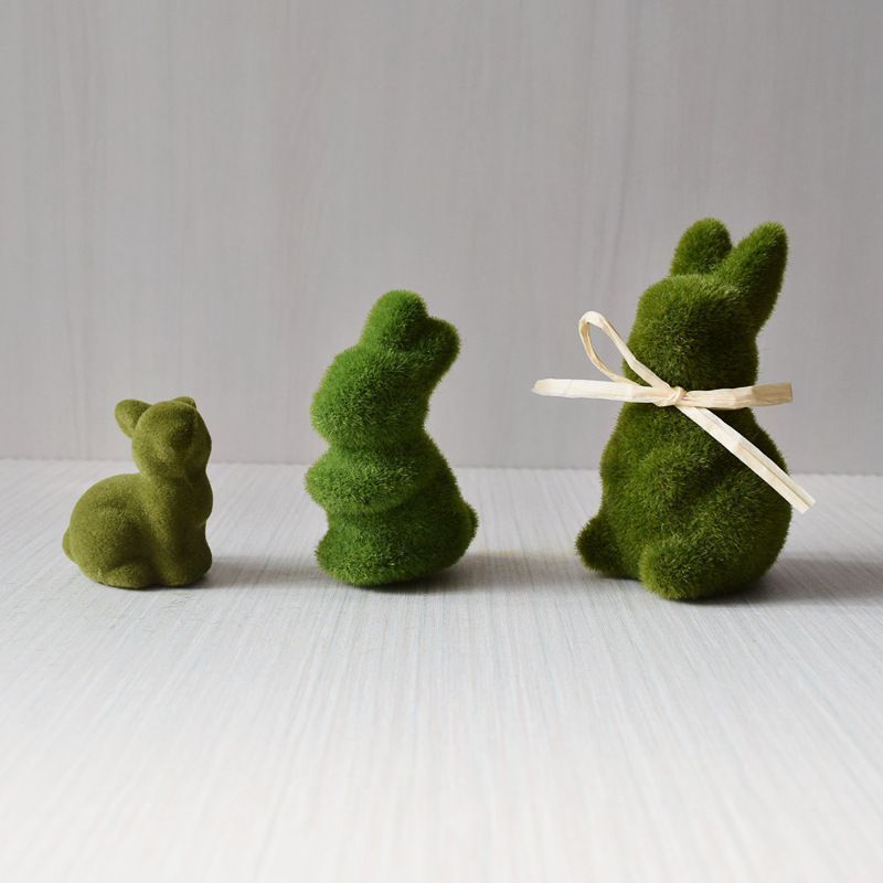 2PS Moss Bunny Decor 7.6cm High
