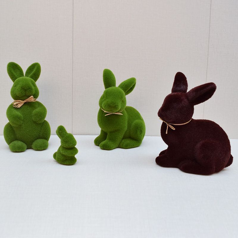 2PS Moss Bunny Decor 7.6cm High