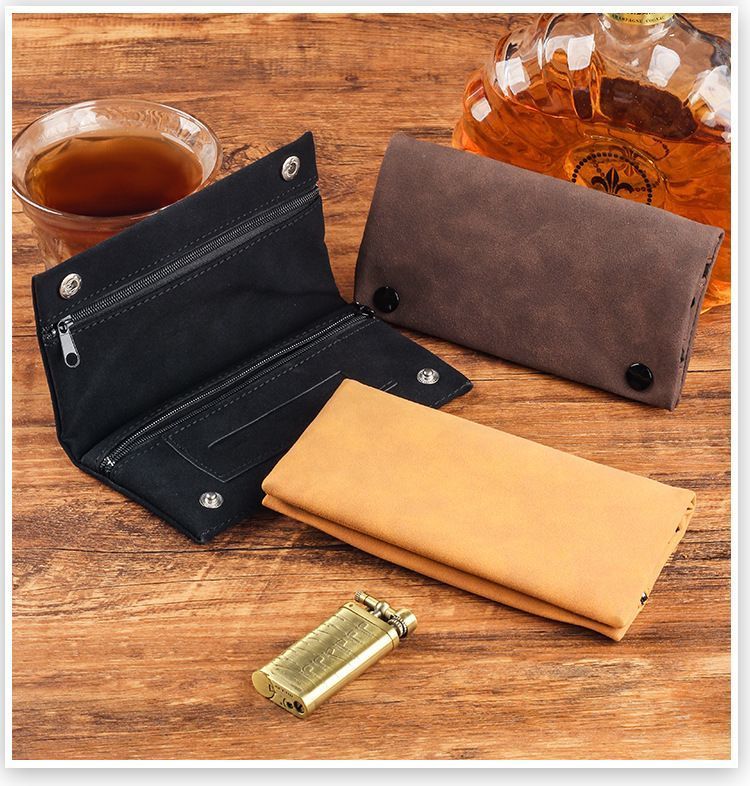 Matte Leather Storage Bag Dark Brown