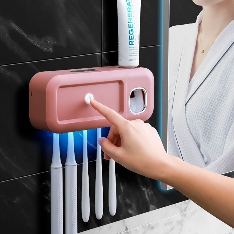 Gray No-Drill UV Toothbrush Holder