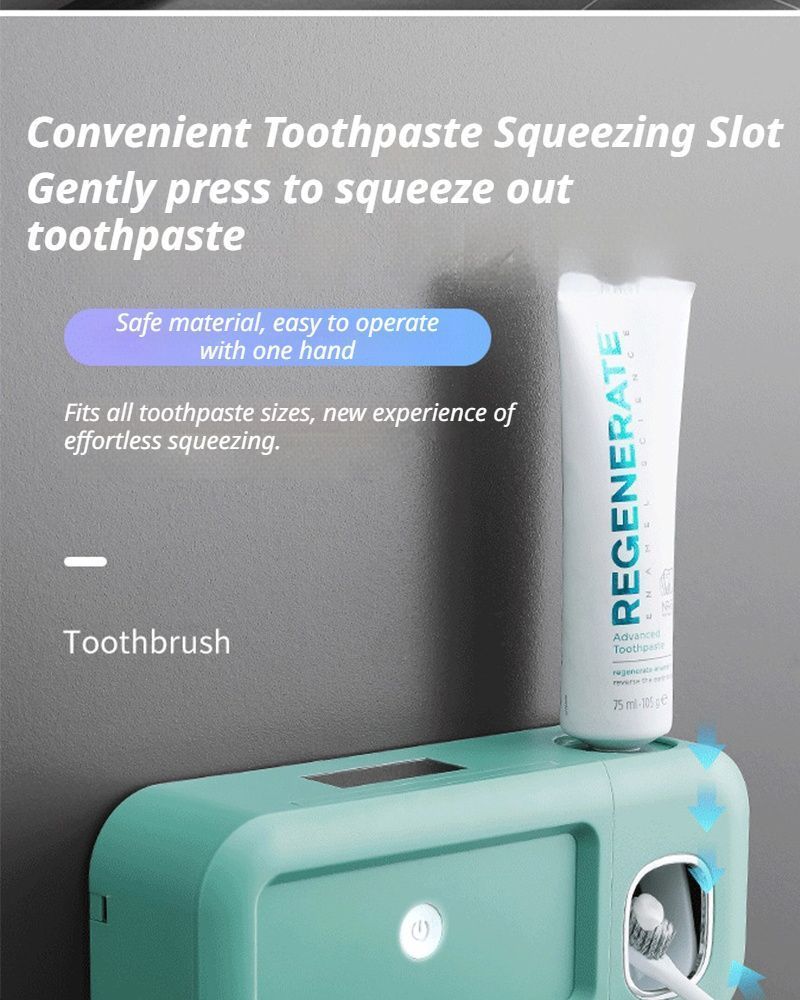 Gray No-Drill UV Toothbrush Holder