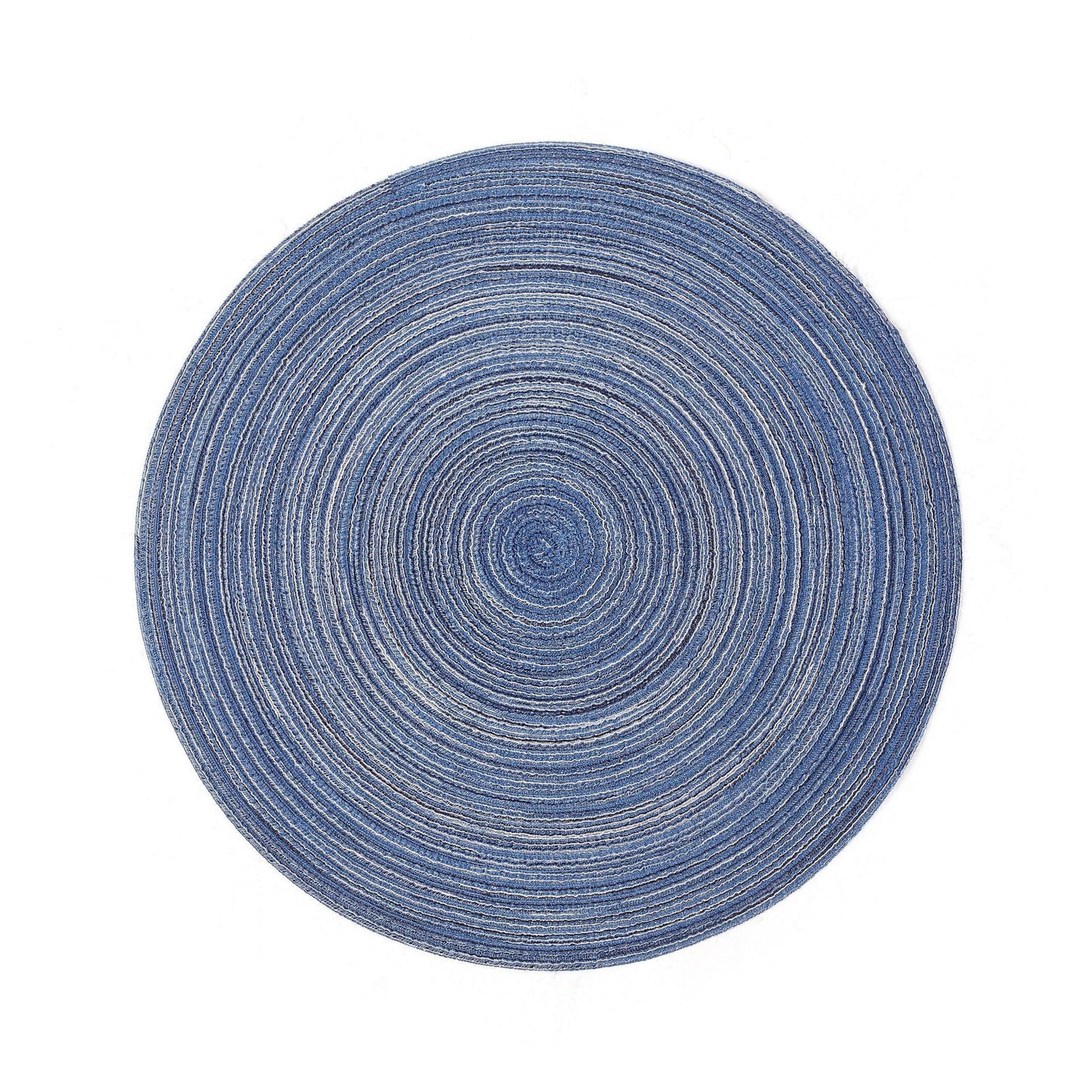 6pcs Round Heat-Resistant Placemat, Blue, 38cm
