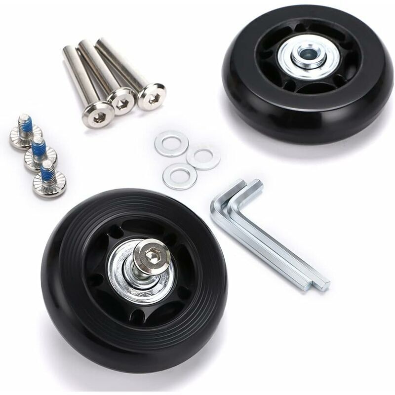 2 Pcs Suitcase Castors Spare Wheels Bearing Repair Compatible with 6018mm Luggage Suitcase