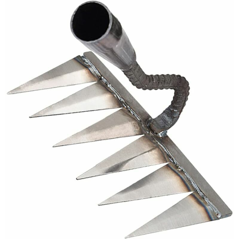 Weeding Rake, 6, Heavy Leaf Rake Lawn Rake Stubble Rake Duty Broom Rake Tine Garden Rake Carbon Steel Rake for Weeding and Loosening Seeds
