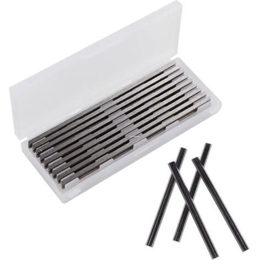 10 Pcs Fer of Rabot HSS Lames of Raboteuse Fers Reversibles Carbure Set of Rabot Electric Blade Black, Bosch and Decker De, 82x5.5x1.2mm, 82mm, 2mm