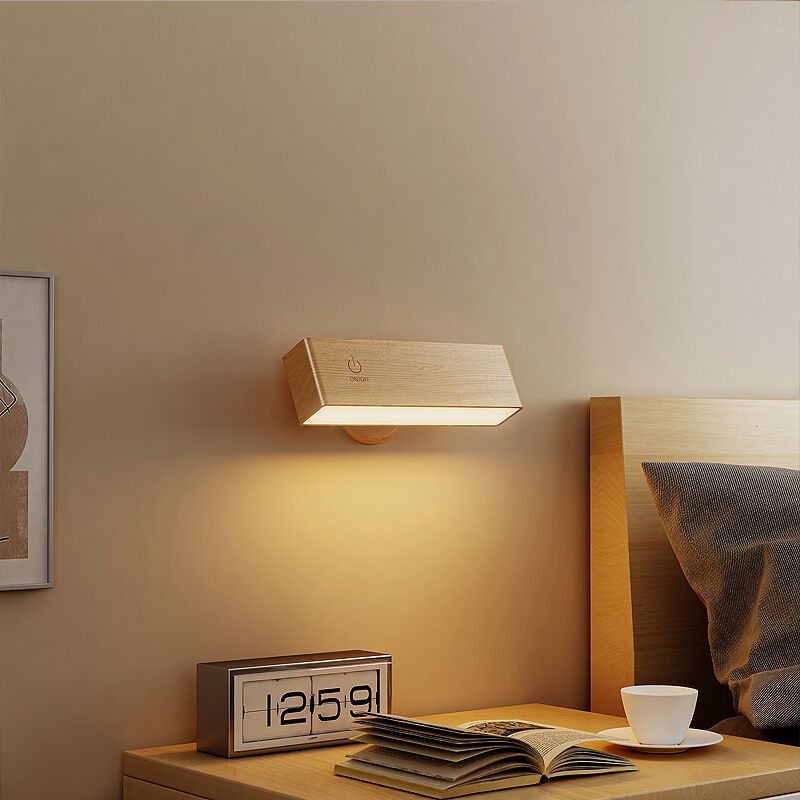 Applique Wall of Indoor in Wood, Lamp Wall of Chevet Lamp Wall Wireless a Chargement USB, 15x3x4.3cm, 3cm