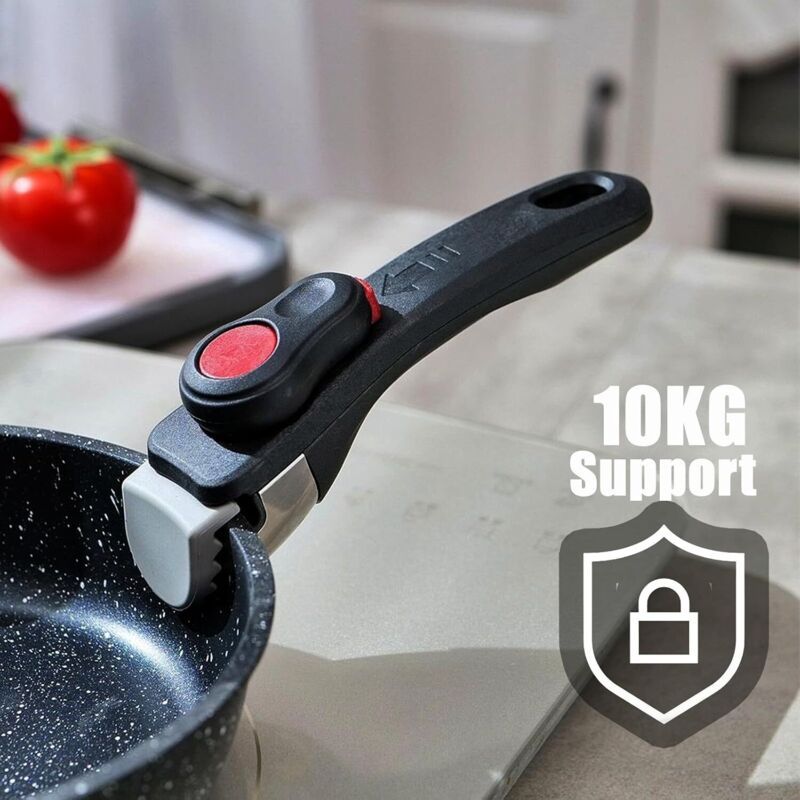 Removable Handle for Pans and Pots, 10kg Holder Detachable Handles Locking Handle and Serrated Mouth