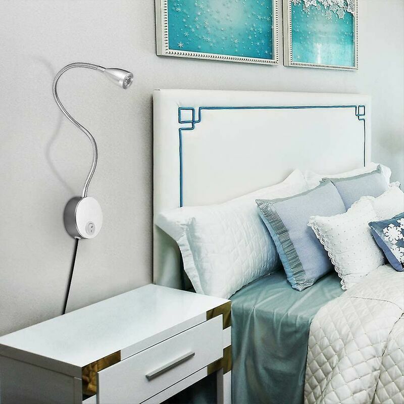 Lamp of Lecture Mounting Wall Mounted LED Bed Lamp Switch Tactile Dimmable Col of Cygne of Lecture 3w Lighting of Nuit Lumineux