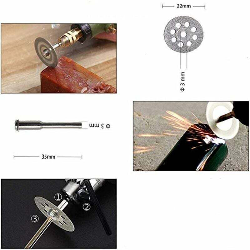 20 Pcs Disque Diamant of Cutting Diamant Mini Disques a Tronconner with Mandrins Tiges for Rotatifs for Tools Glass Gemmes of Cutting, 22mm