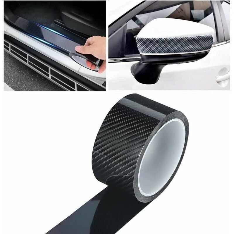 Roller Fiber of Carbone Black, 5CM3M, Autocollant of Protection of Bord of Door of Car of Film Protecteur of Fiber of Carbone