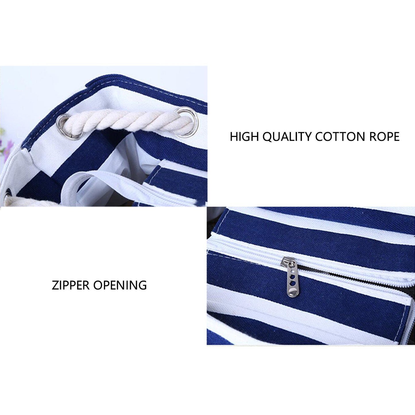 Extra Large Waterproof Beach Tote Bag With Zipper for Women Travel Gym Shopping