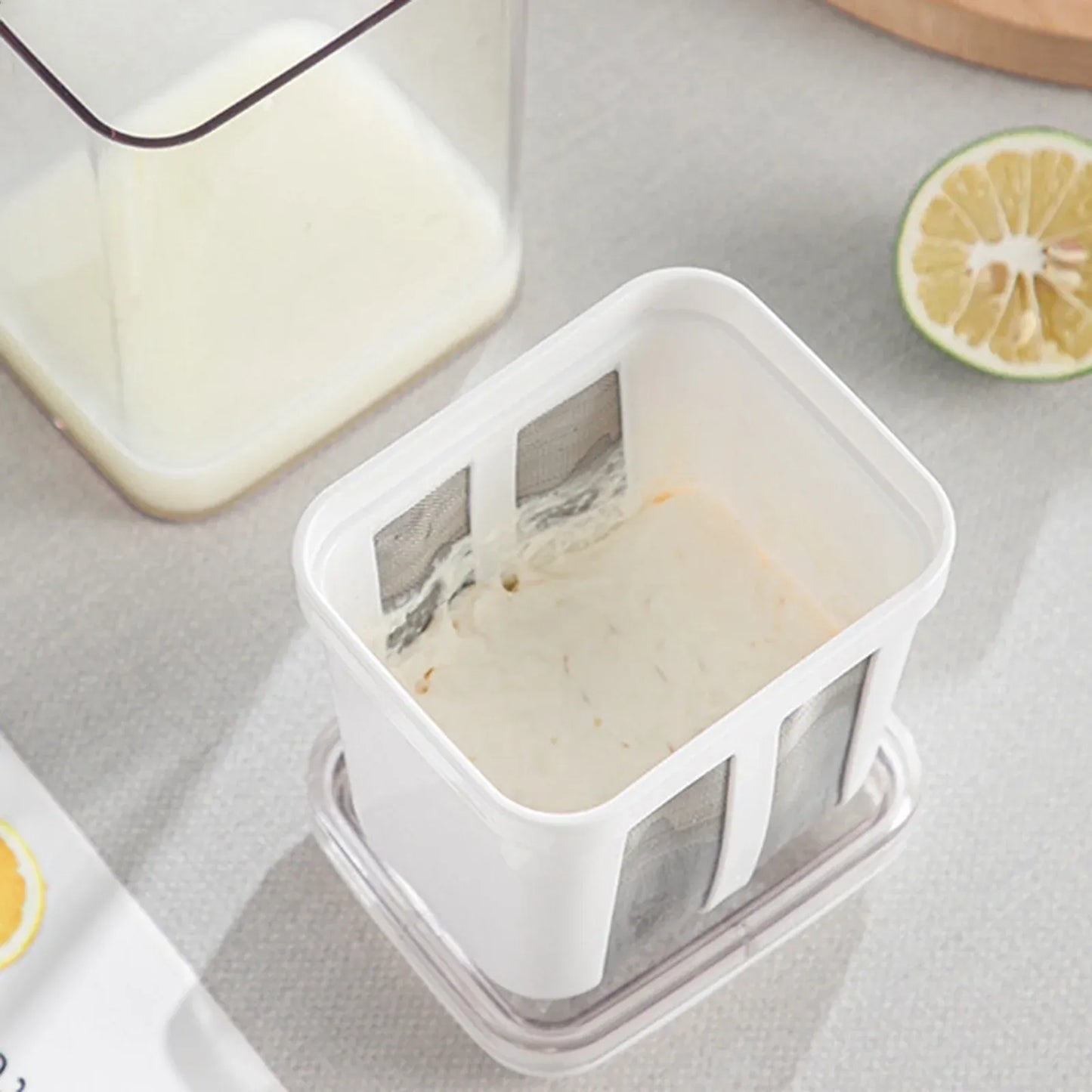 Reusable Yogurt Strainer Maker With Stainless Steel Mesh for Homemade Whey Soy Milk and Nut Milk