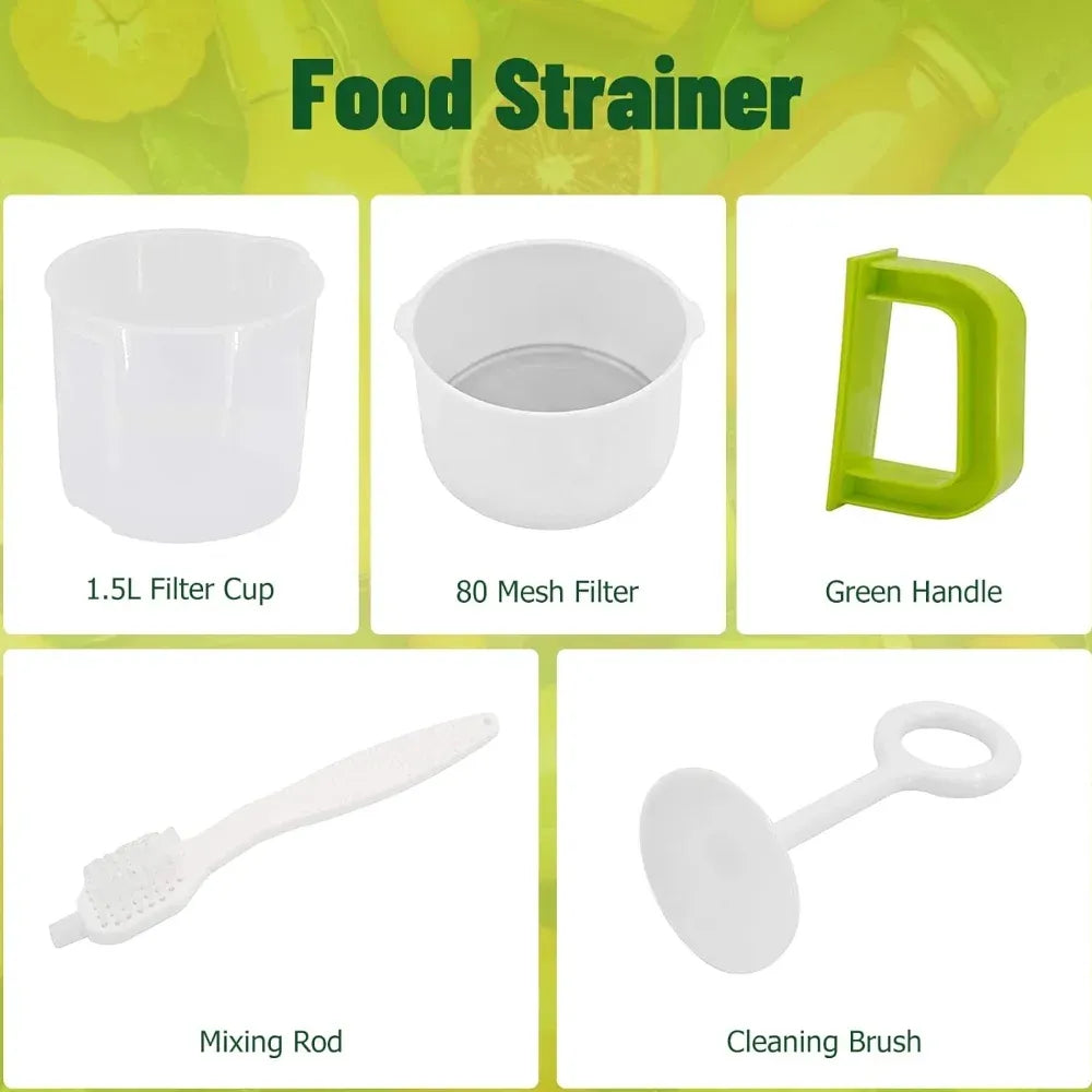 Soy Milk Juice Filter Nut Milk Bag Replacement, Reusable Food Strainer for Fruit Juice Yogurt and Nut Milk, 1.5 L