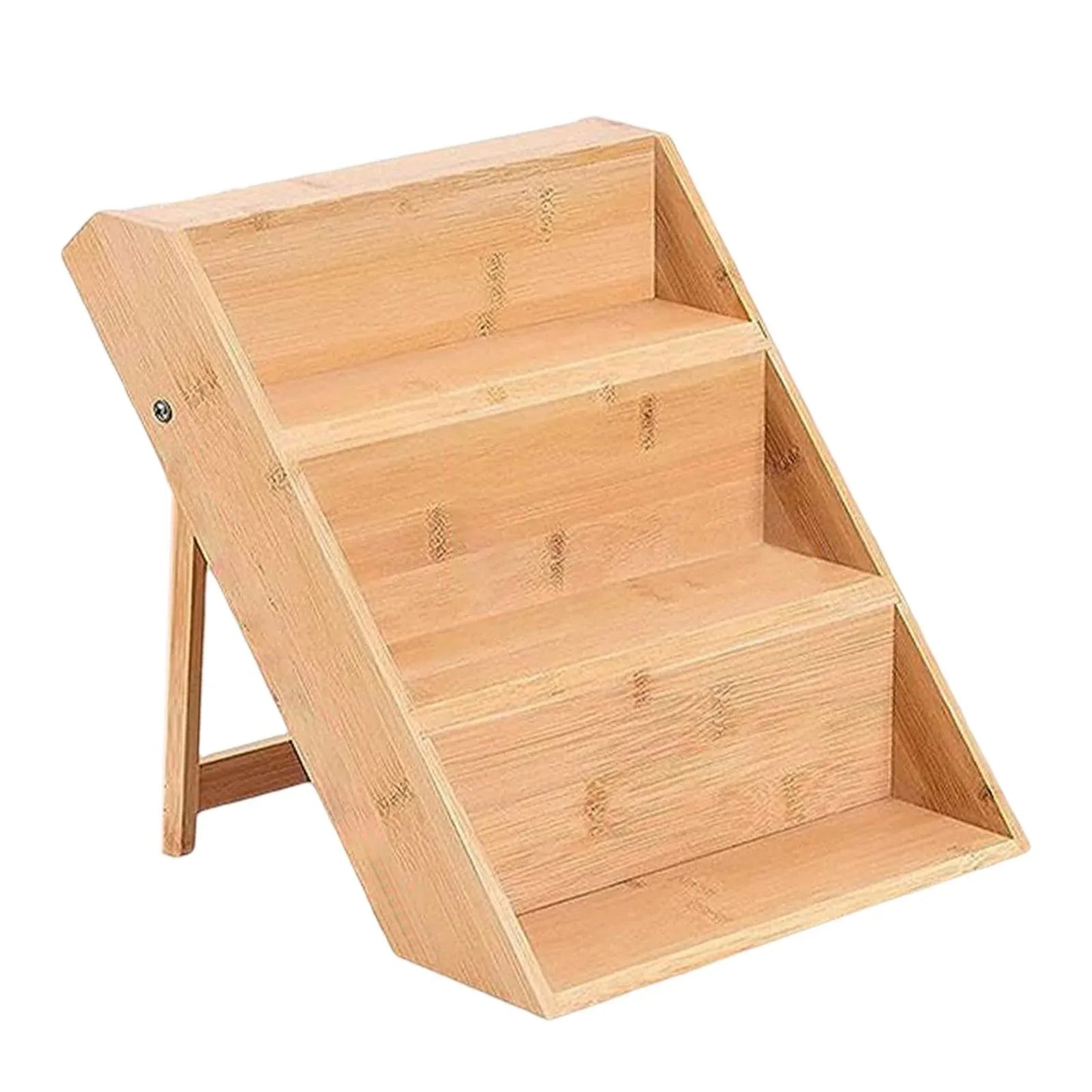 Bamboo Spice Rack Organizer, Space Saving Seasoning Cabinet Shelf for Kitchen Makeup and Spice Storage