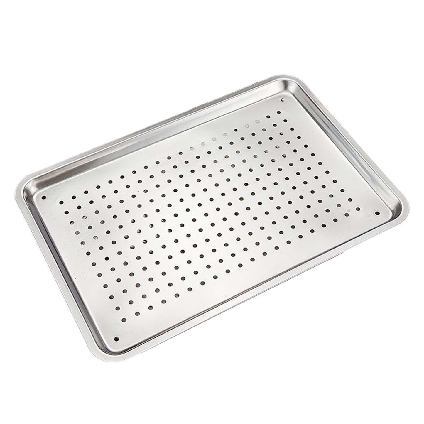 Stainless Steel Baking Sheet Tray, Perforated Cookie Pan and Food Serving Tray for Baking, 27 x 20 x 2.5 cm