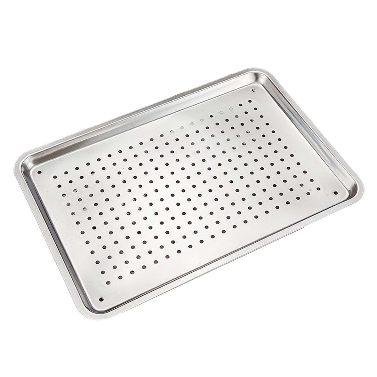 Stainless Steel Baking Sheet Tray, Perforated Cookie Pan and Food Serving Tray for Baking, 27 x 20 x 2.5 cm