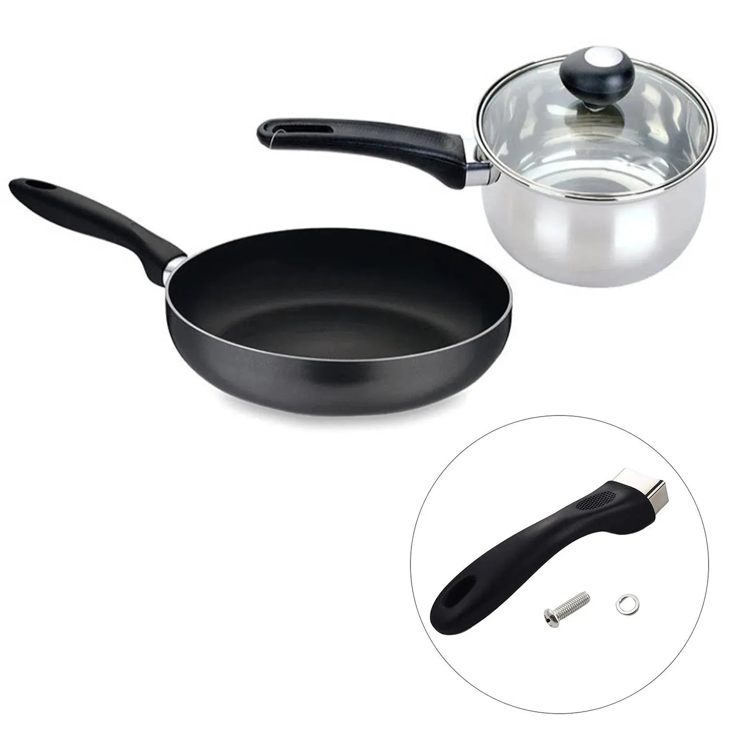 Anti Scald Pot Handle Replacement, Long Cookware Pan Grip for Saucepan Accessories
