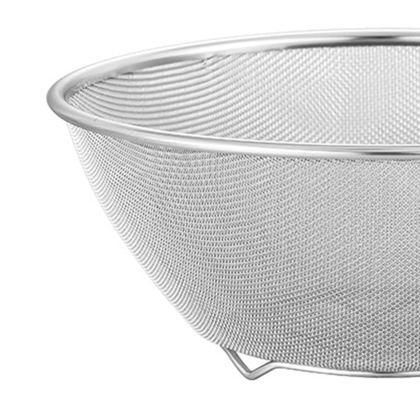 2 Pcs 304 Stainless Steel Colander With Mixing Bowl, Drainer Basket and Rinser for Pasta Rice Fruit, 18 cm