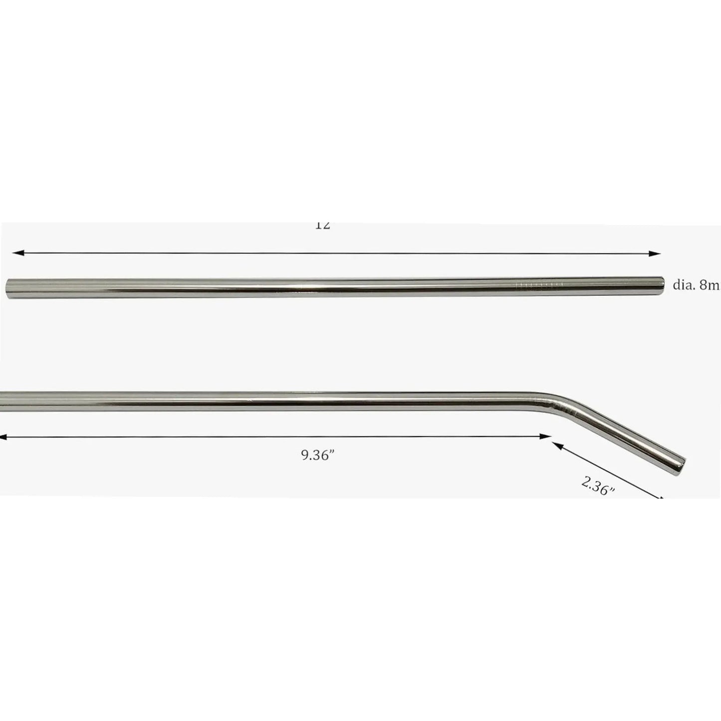 4 Pcs Stainless Steel Straws With Cleaning Brush, Reusable Metal Drinking Straws for Tall Tumblers, 12 x 0.3 in