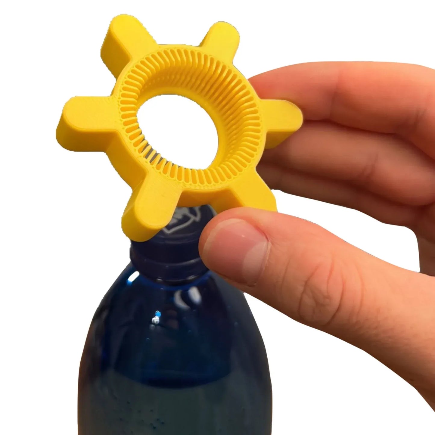 Easy Twist Bottle Cap Opener, Ergonomic Plastic Lid Remover for Seniors Weak Hands and Arthritis, Yellow