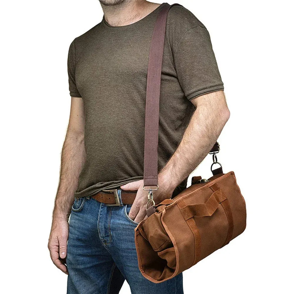 Travel Bartender Canvas Tool Bag, Professional Bar Tool Organizer for Home Cocktail Making and Camping, Without Tools