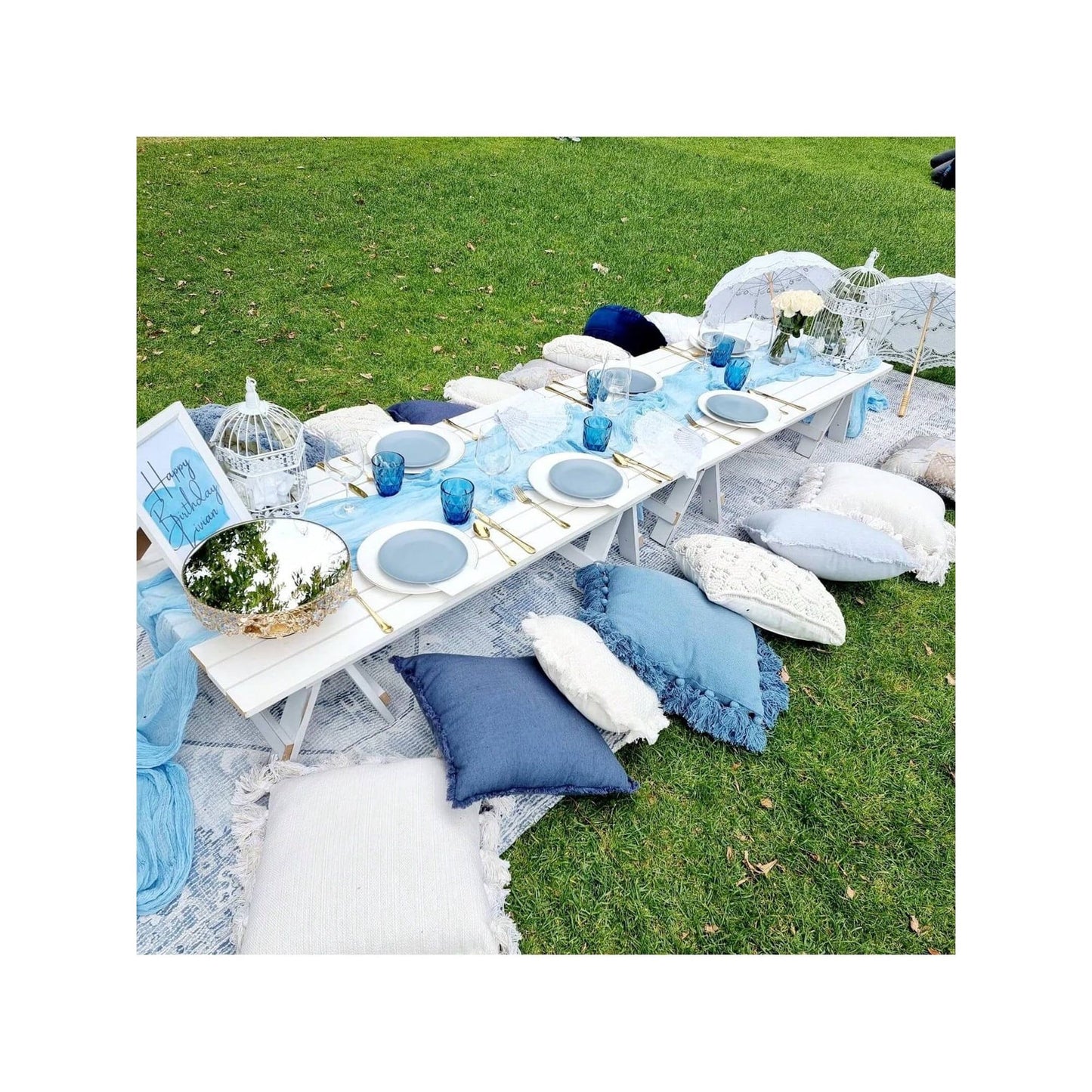 6 or 12 Pack Light Blue Cheesecloth Table Runners, Boho Gauze Runner for Spring Easter Decor, 17 x 108 in, 9 ft