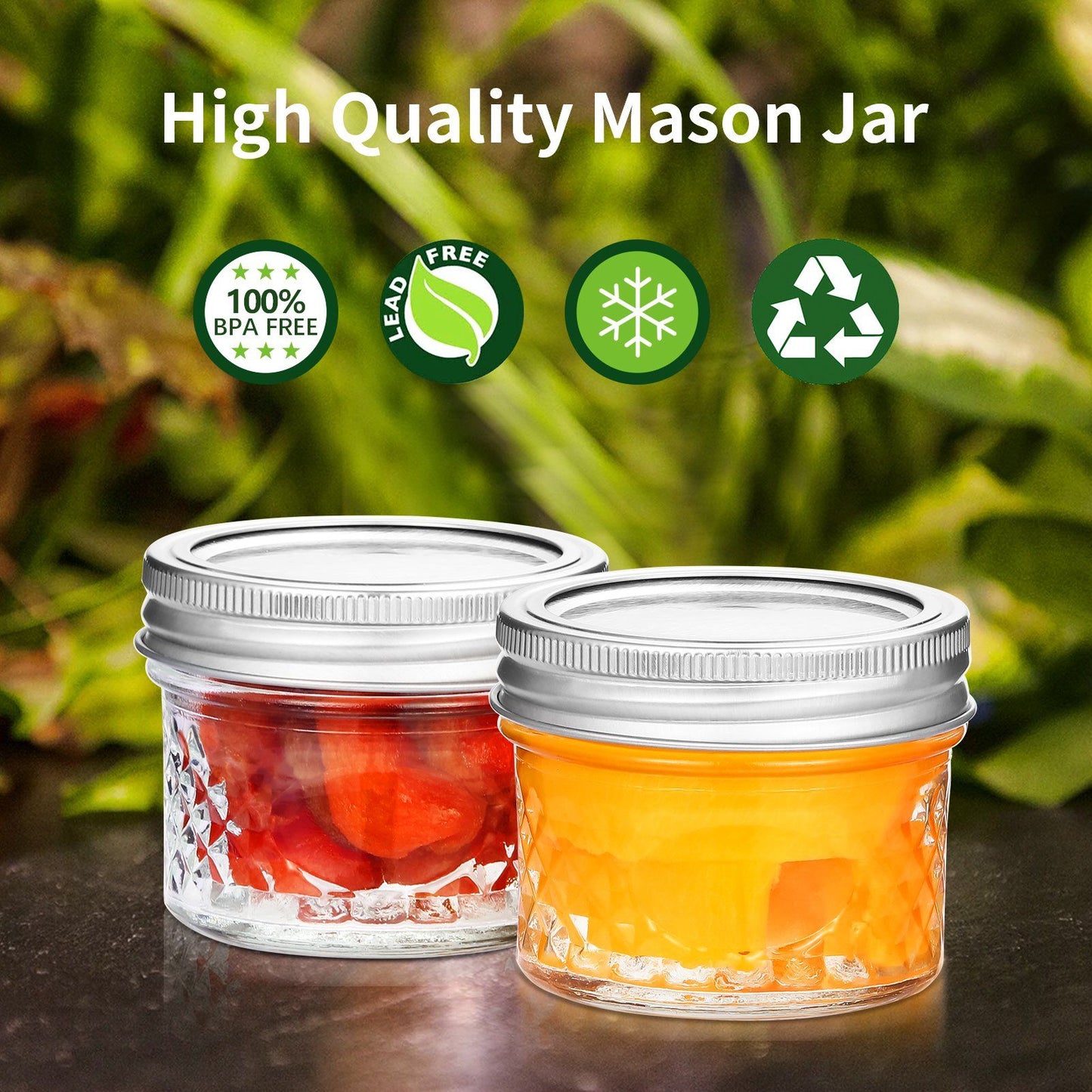 16 Pack Glass Mason Jars With Regular Lids, Canning Jelly Jars for Baby Food Honey Jam Candles and Spices, 4 oz