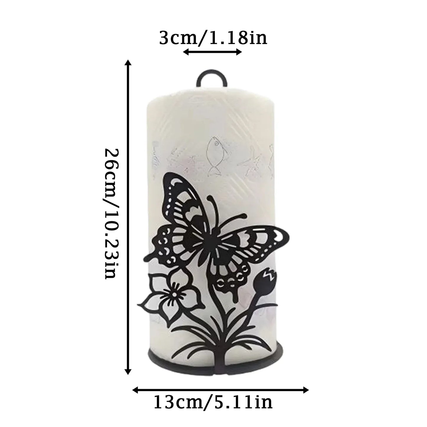 1 Pc Countertop Paper Towel Holder, Black Rustic Farmhouse Standing Kitchen Paper Towel Organizer