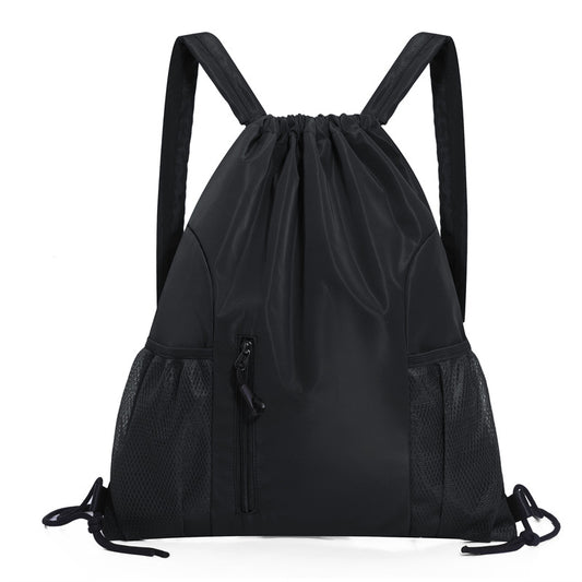 One-piece backpack - Drawstring backpack - Large capacity - Lightweight - Separate compartments for wet and dry items, sports backpack - Suitable for travel and fitness - Black